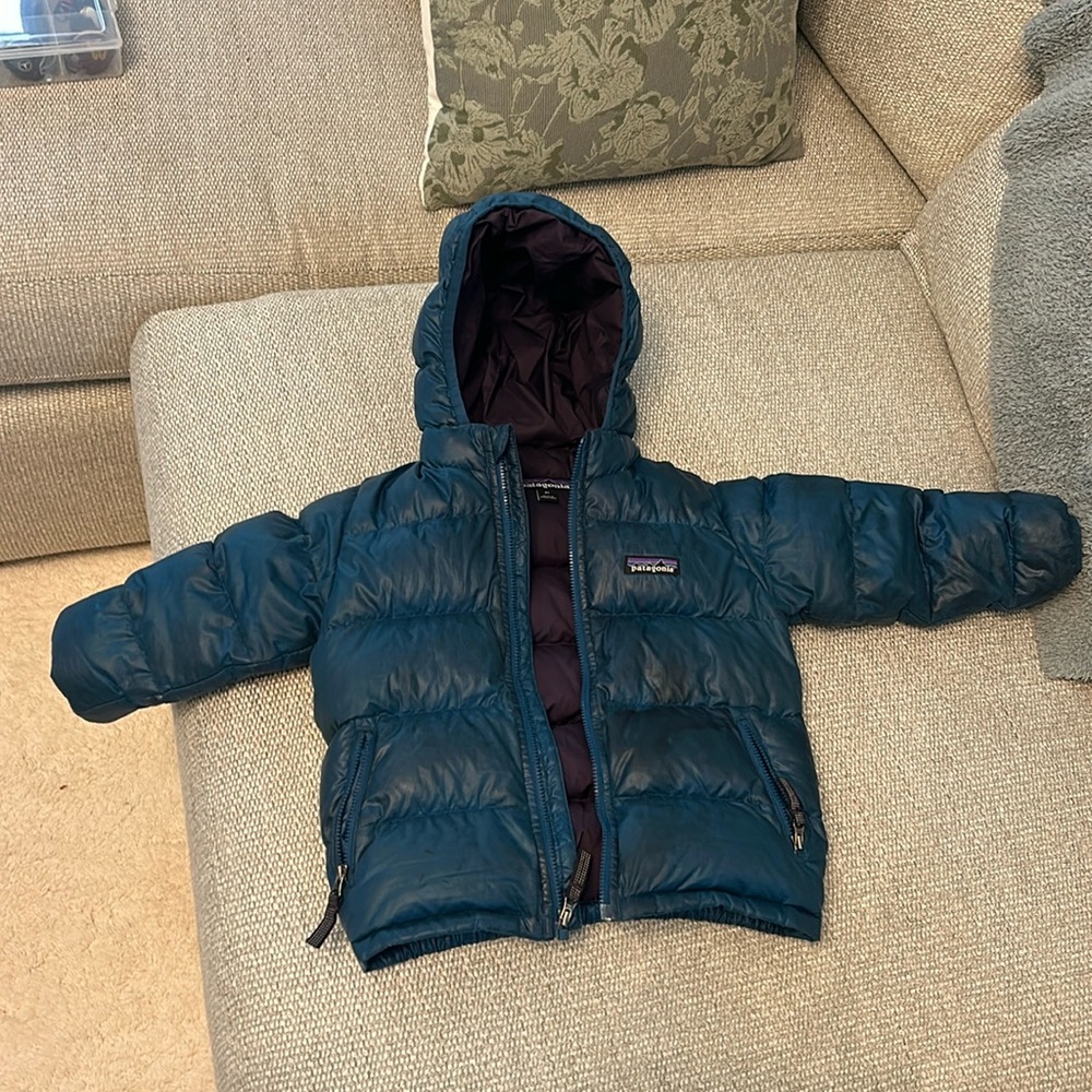 Hi-loft sweater down hoodie Patagonia, from Patagonia store in Chicago.